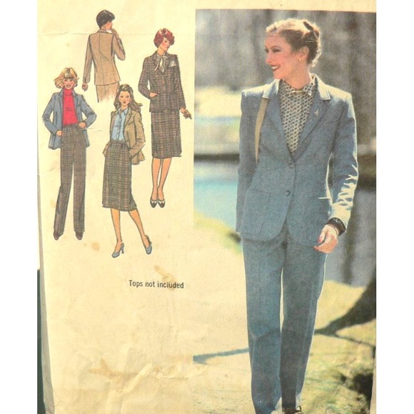 Simplicity Pants - Vintage Simplicity Sewing Pattern #9186 Women's Skirt Pants & Jacket Size 14
